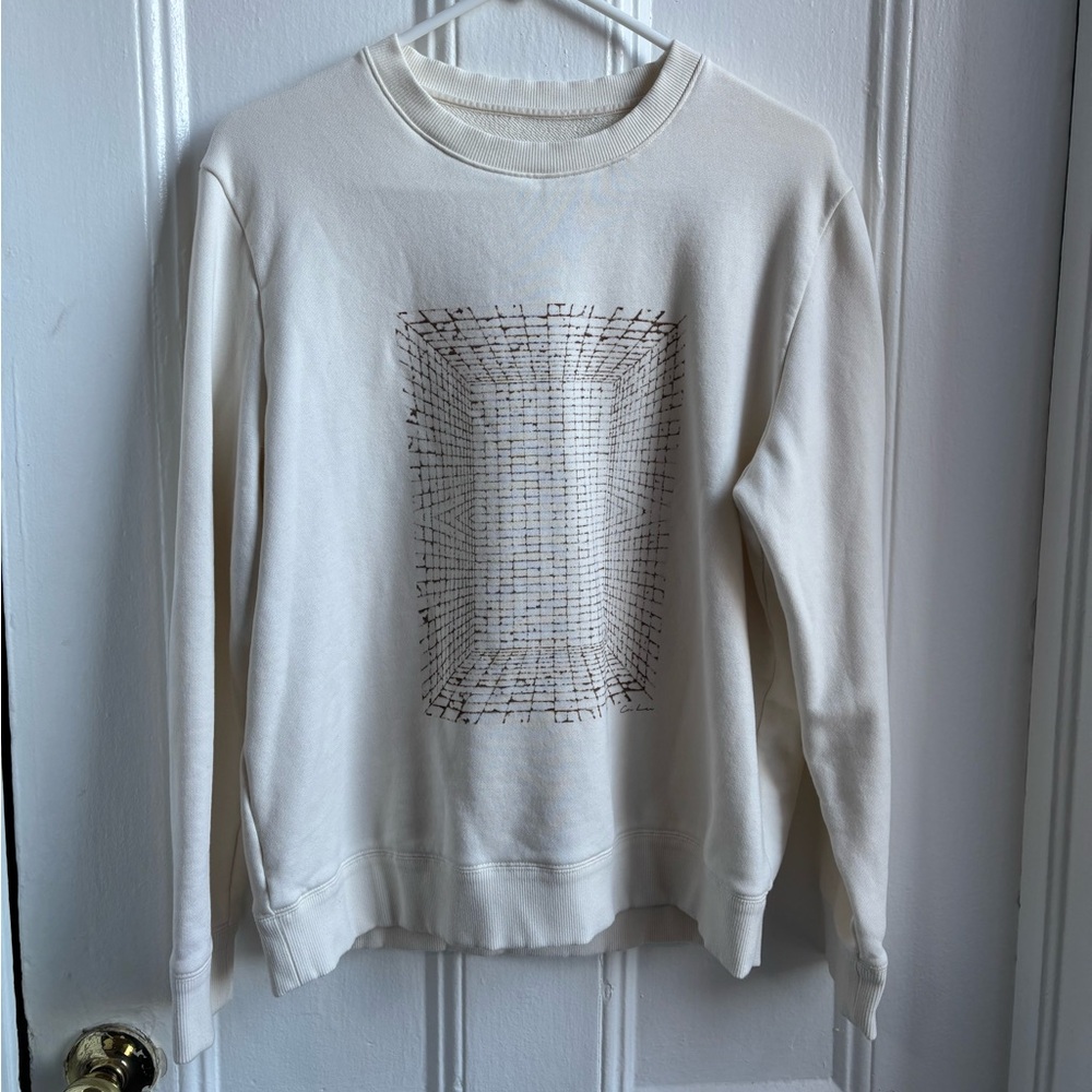 ICICLE ecru graphic print French Terry sweatshirt size 6